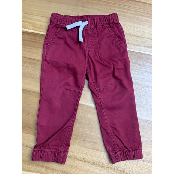 Cat & Jack Toddler Burgundy Pull-On Pants w/ Stretch Waistband & Drawstring 2T - Picture 8 of 10
